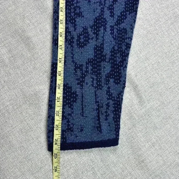 Pure J. Jill Cardigan Blue Intarsia Jacquard Knit Snap Button Long - Picture 5 of 9